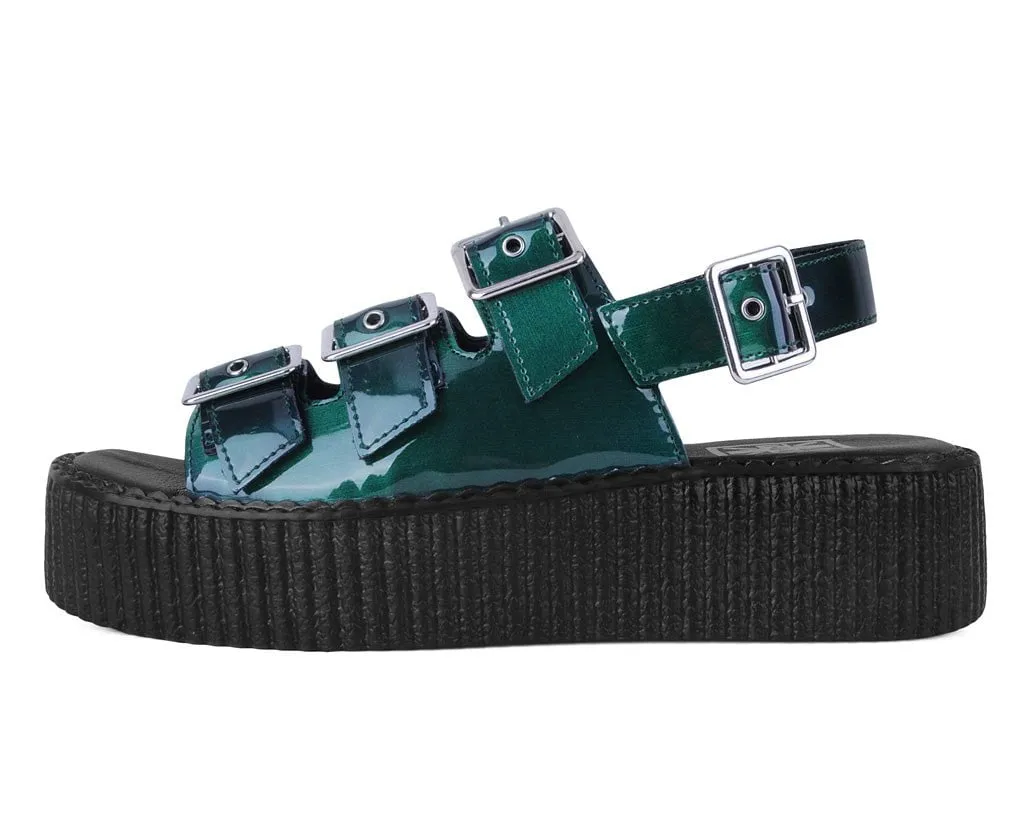 Emerald Metallic 3-Buckle Mondo Sandal