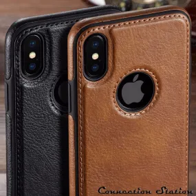 For iPhone XS Max XR  Case  Luxury Vintage PU Leather Back Ultra Thin Case Cover for iphone X 8 7 6 6S Plus Case