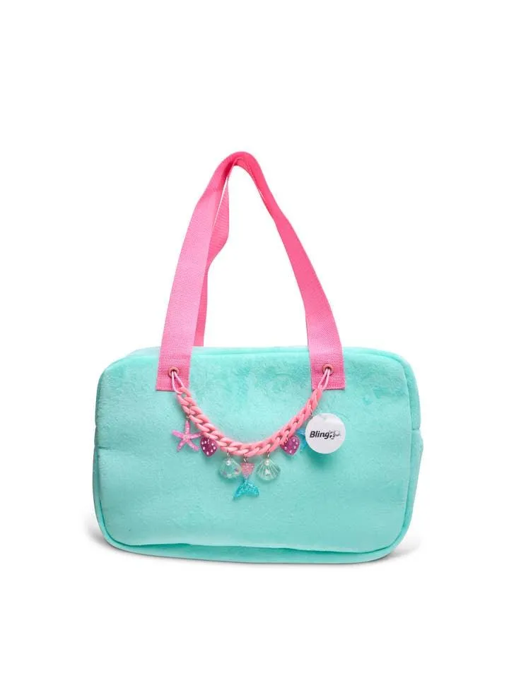 Girls Swimwear | Tote Beach Bag- Teal: Mermaid | Bling 2o