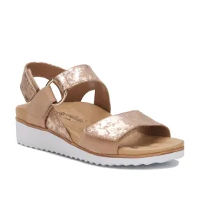 Huntley Sandal: Light Taupe Metallic Drops Leather/Light Taupe Nubuck I Walking Cradle