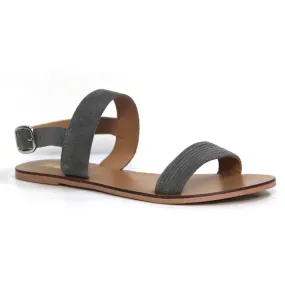 Just Because Bula Sandal in Denim Grey Leather