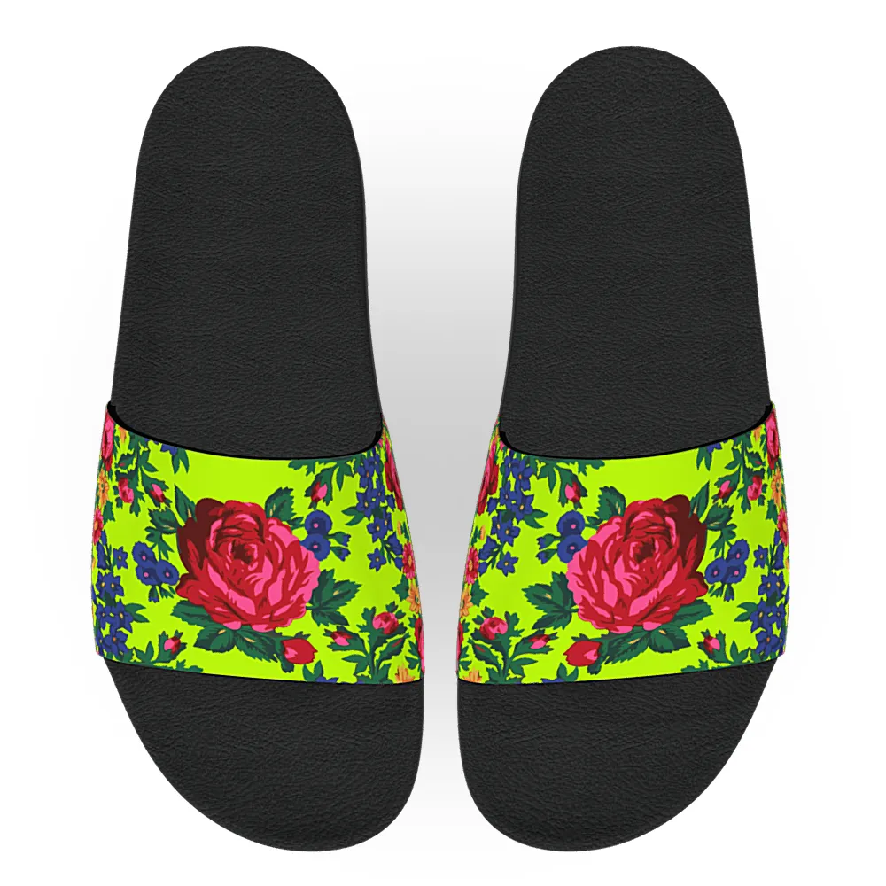 Kokum Floral (Lime Green) - Unisex Slide Sandal