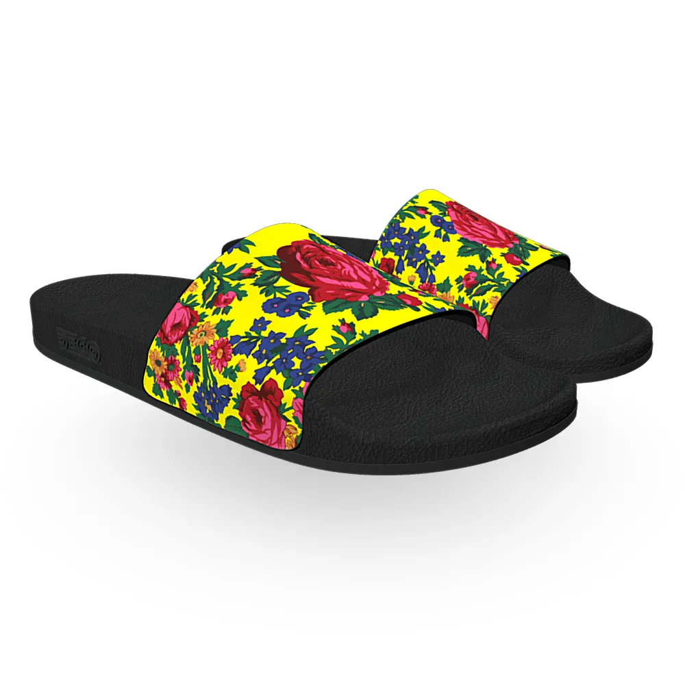 Kokum Floral (Yellow) - Unisex Slide Sandal