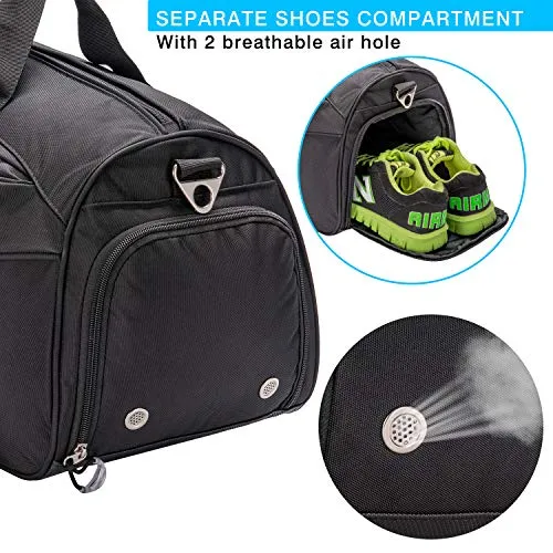 KSportsX™ 20" Oxford Duffel Gym/Travel Bag - Shoe Compartment, Wet Pocket - Overnight Bag