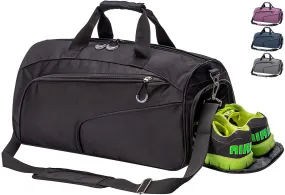 KSportsX™ 20" Oxford Duffel Gym/Travel Bag - Shoe Compartment, Wet Pocket - Overnight Bag