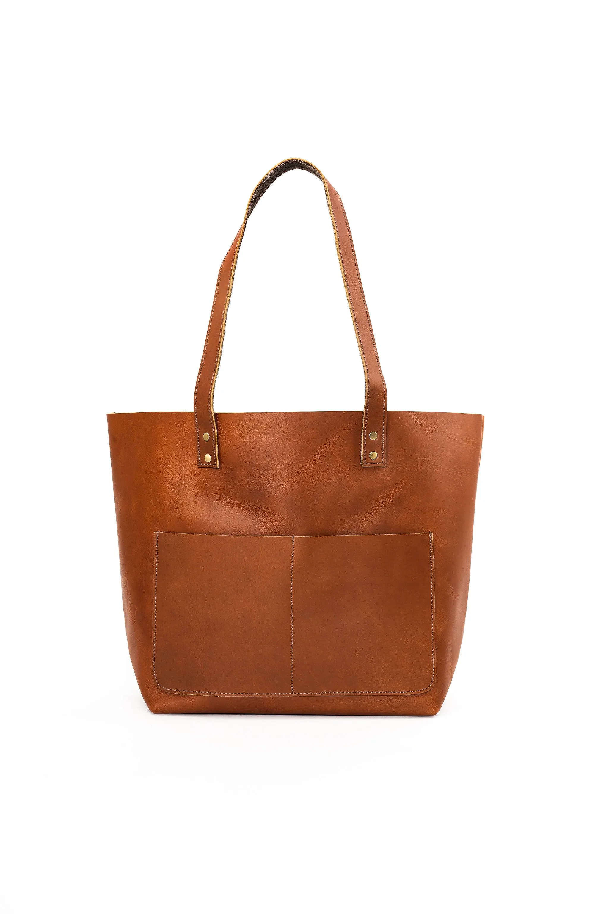 Leather Everyday Tote -Apricus-