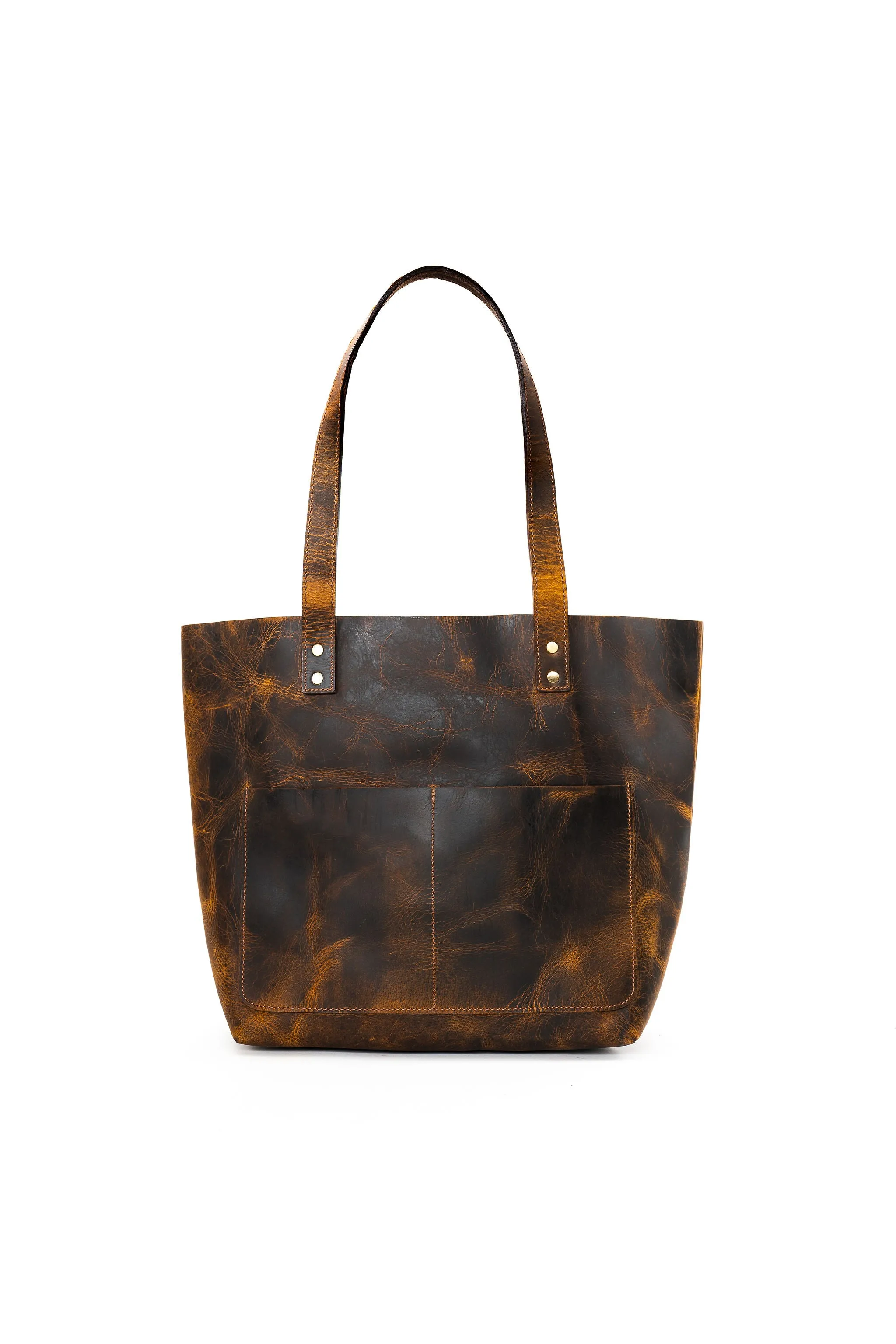 Leather Everyday Tote -Apricus-