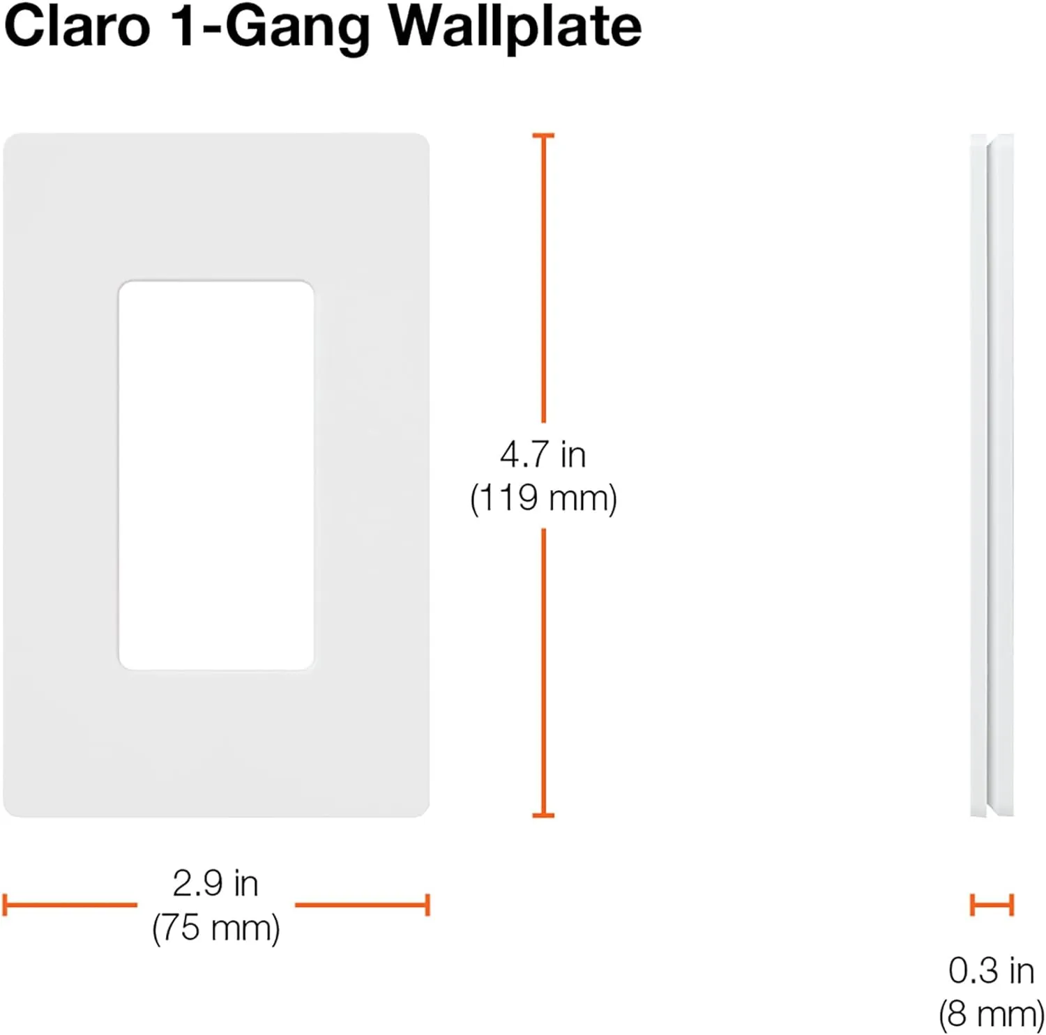 Lutron Claro 1 Gang Decorator/Rocker Wallplate, Gloss, White (1-Pack) |