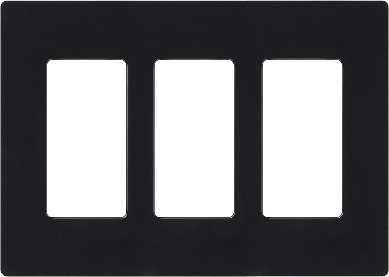 Lutron Claro 3 Gang Decorator/Rocker Wallplate, Gloss, White (1-Pack) |