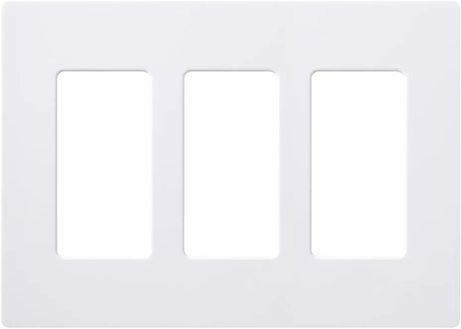 Lutron Claro 3 Gang Decorator/Rocker Wallplate, Gloss, White (1-Pack) |