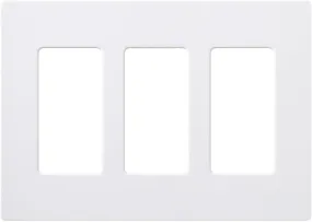 Lutron Claro 3 Gang Decorator/Rocker Wallplate, Gloss, White (1-Pack) |