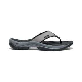 Men's Kona Leather Flip-Flop  |  Steel Grey/Black