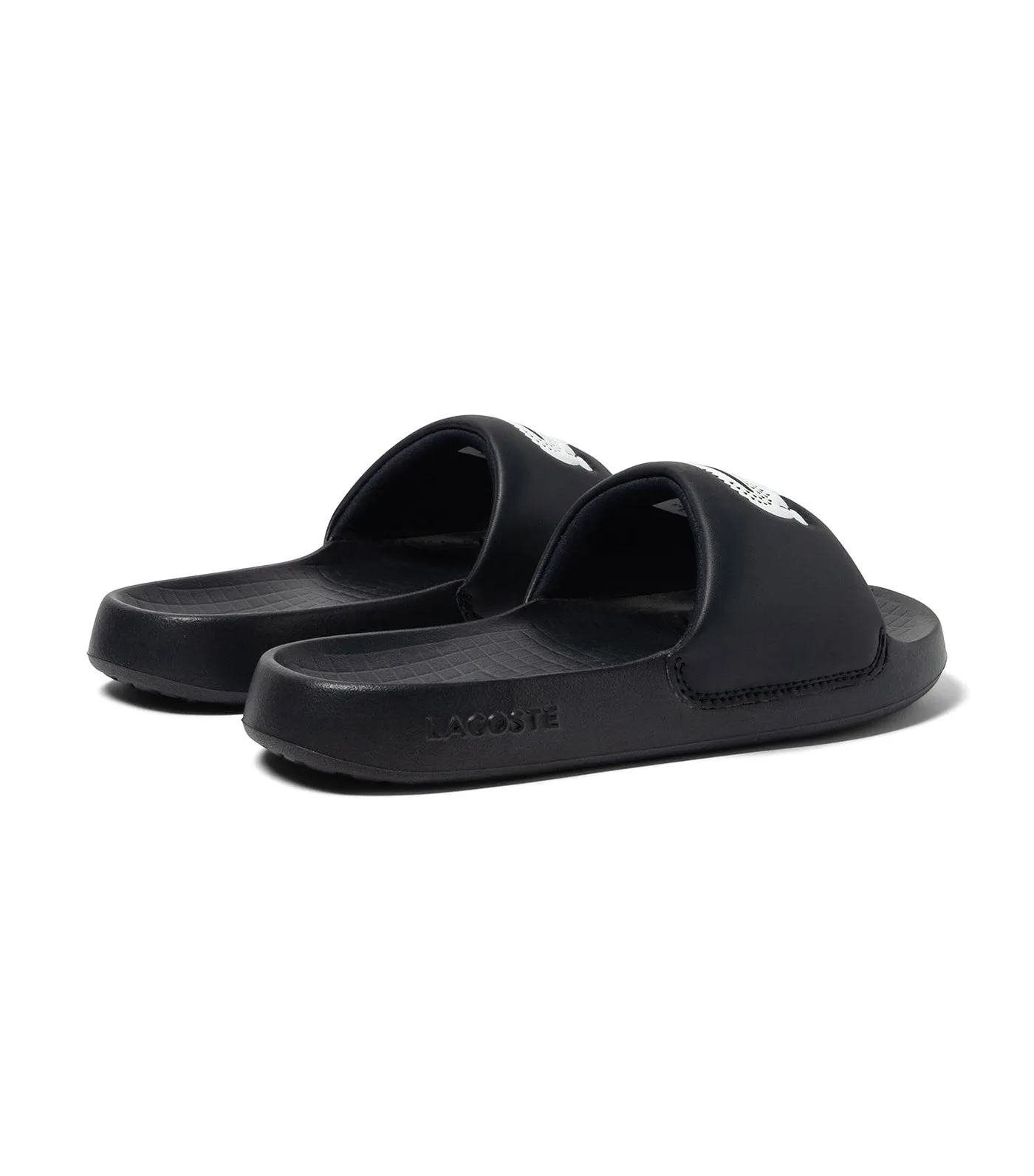 Men's Lacoste Croco 1.0 Synthetic Slides Black/White