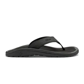 Olukai MNSOhana Leather Waterproof Flip Flop  Black