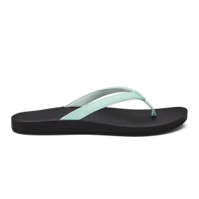 OluKai "Puawe" Women's Sandals- Sea Glass on Black