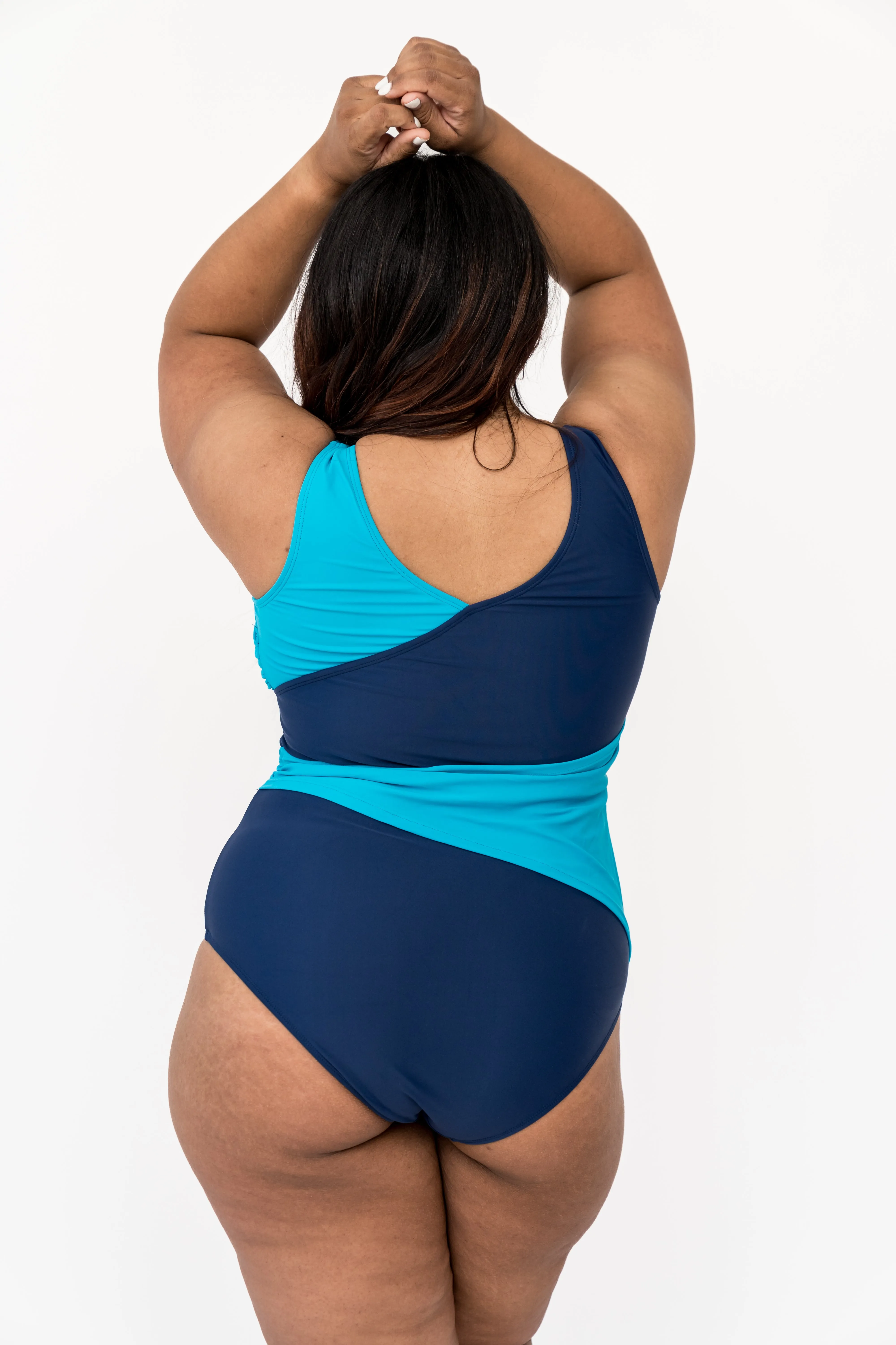 Palm Beach One Piece | Navy Aquamarine