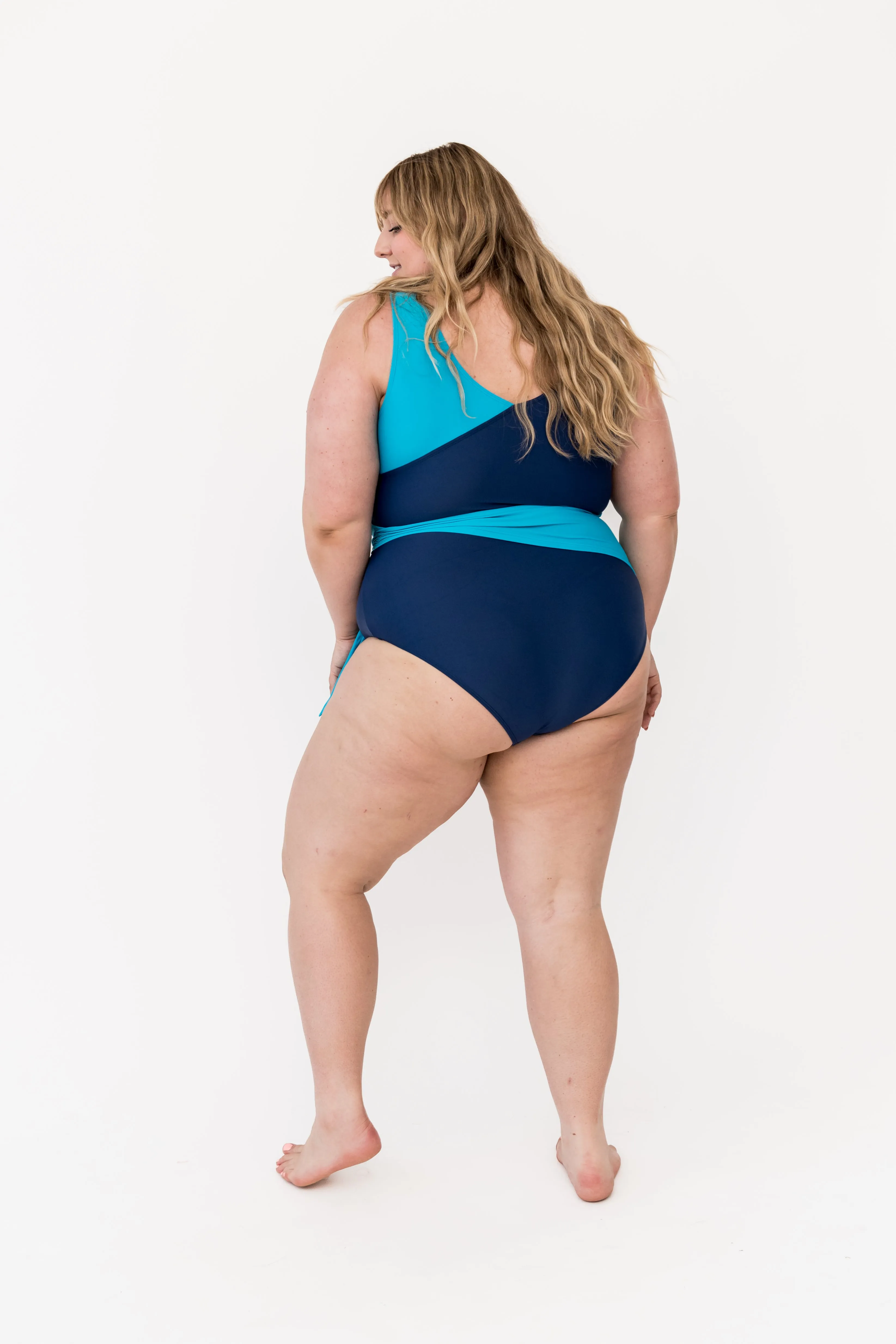 Palm Beach One Piece | Navy Aquamarine