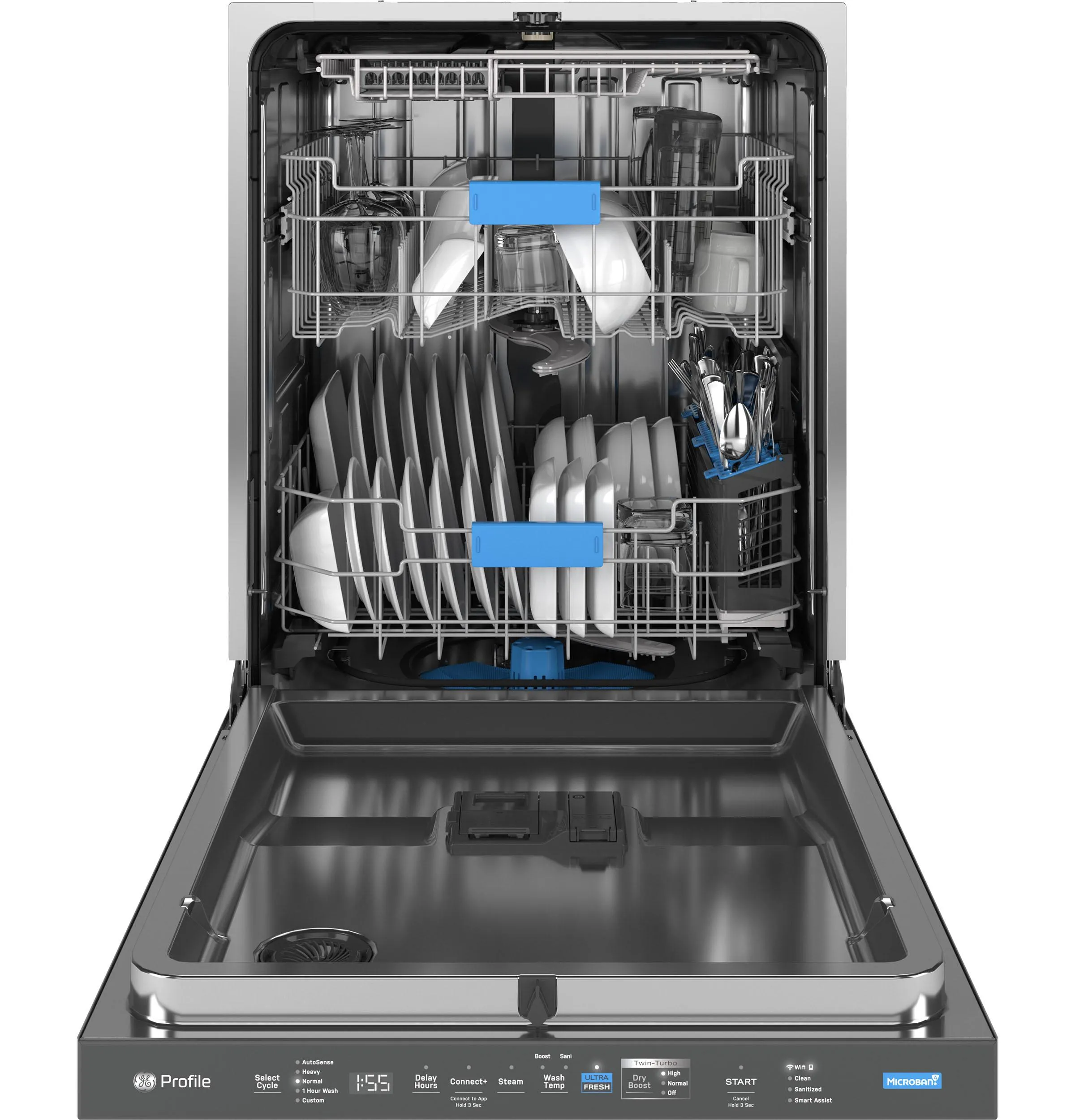 PDT755SBVTS GE Profile™ ENERGY STAR Smart UltraFresh System Dishwasher with Microban™ Antimicrobial Technology with Deep Clean Washing 3rd Rack, 42 dBA