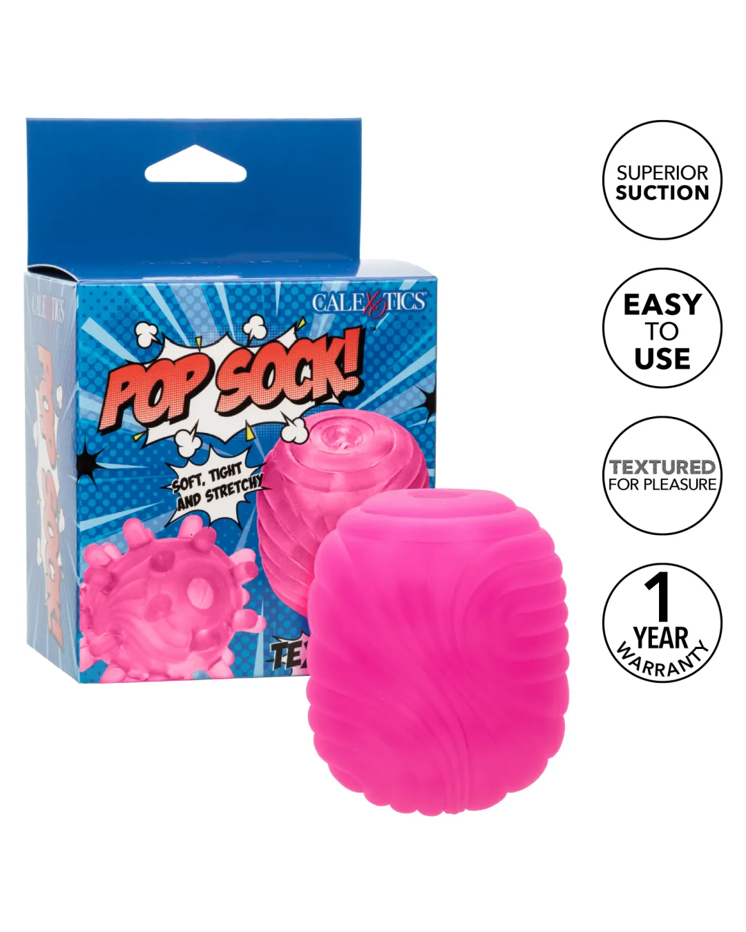 Pop Sock Textured Ultra Squishy Reversible Stroker - Pink