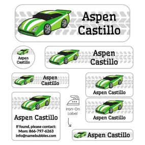 Race Car Sleepaway Camp Labels Pack