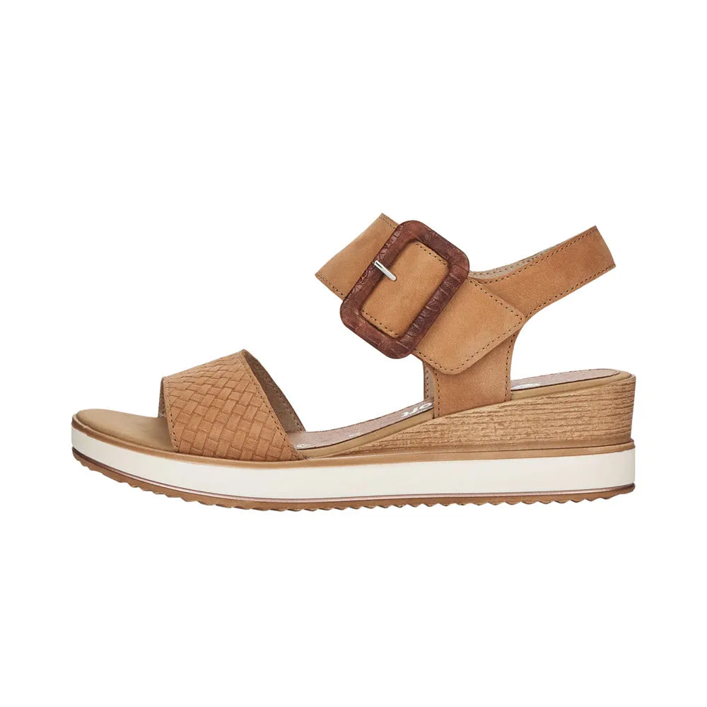 REMONTE BIG BUCKLE WOVEN SANDAL SAND - WOMENS