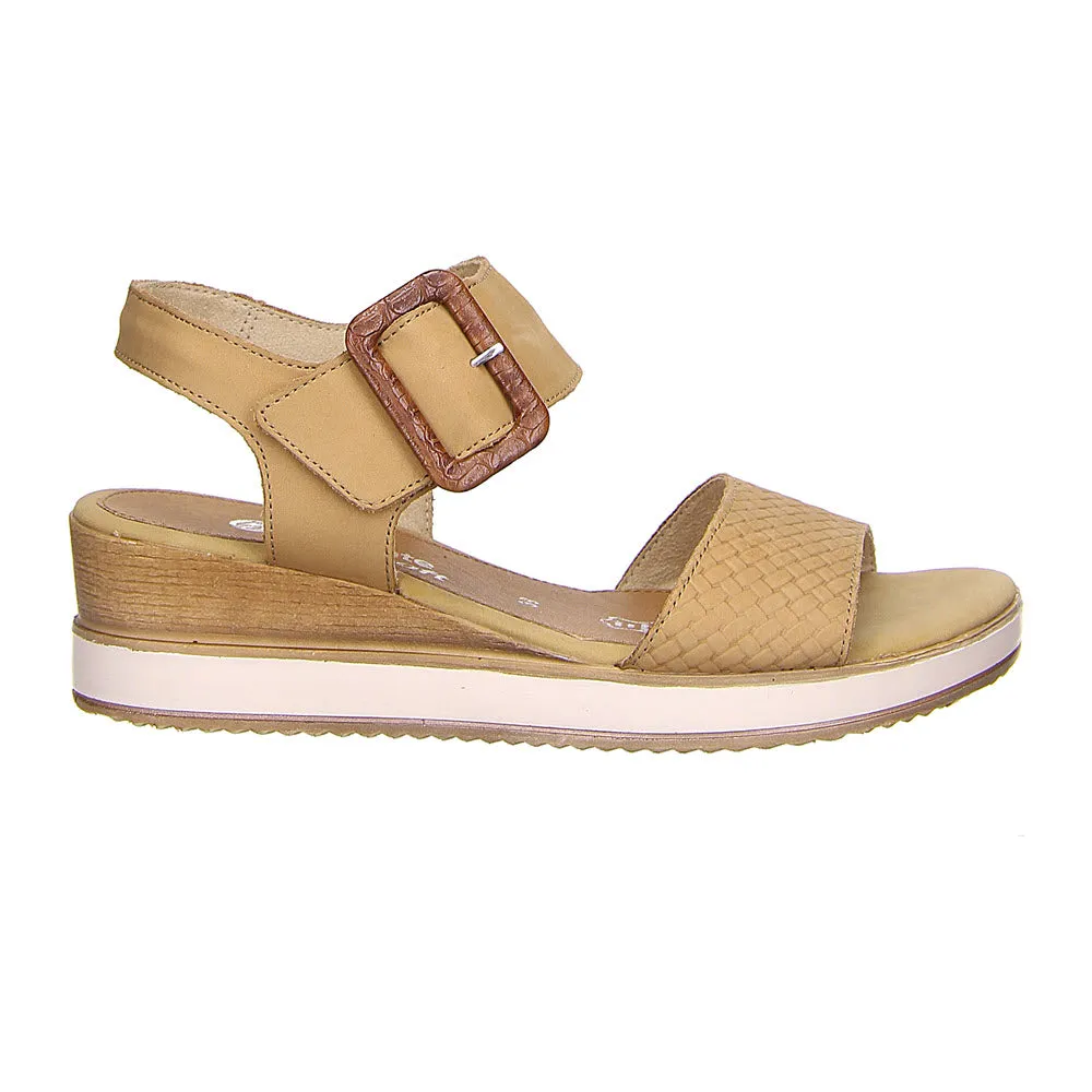 REMONTE BIG BUCKLE WOVEN SANDAL SAND - WOMENS