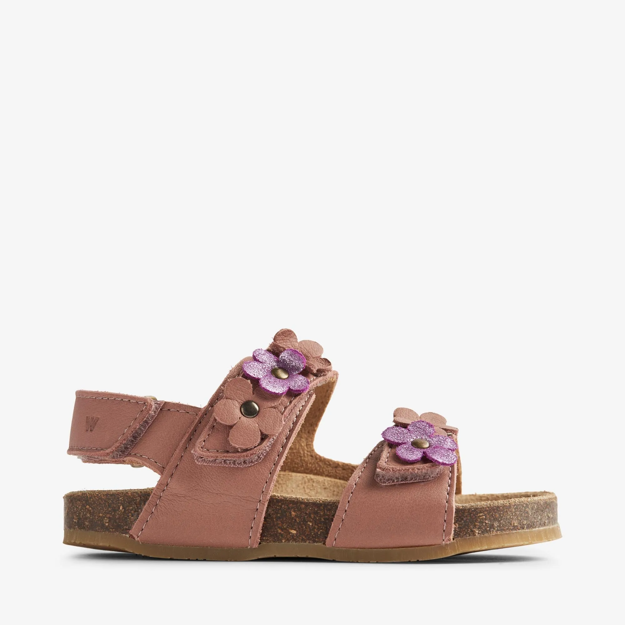 Sandal Cork Open Toe Clare Flowers - old rose