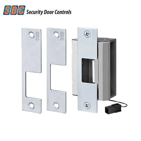 SDC - 55 - Electrified Universal Strike - Fail Safe / Fail Secure - 12/24VDC - 3 Faceplates - Satin stainless Steel - Grade 1