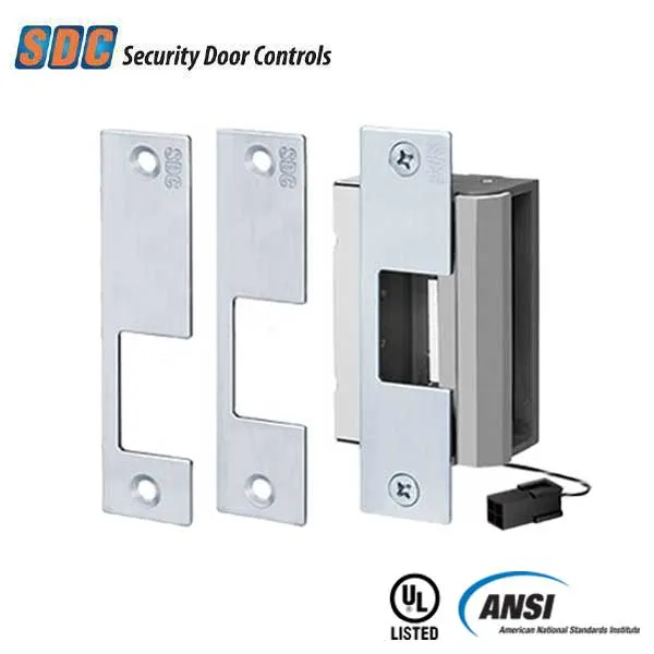 SDC - 55 - Electrified Universal Strike - Fail Safe / Fail Secure - 12/24VDC - 3 Faceplates - Satin stainless Steel - Grade 1