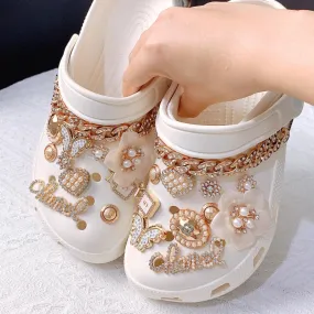 Shoe & Pearl Chain Bogg Bag Style Charms Accessories - Fun!