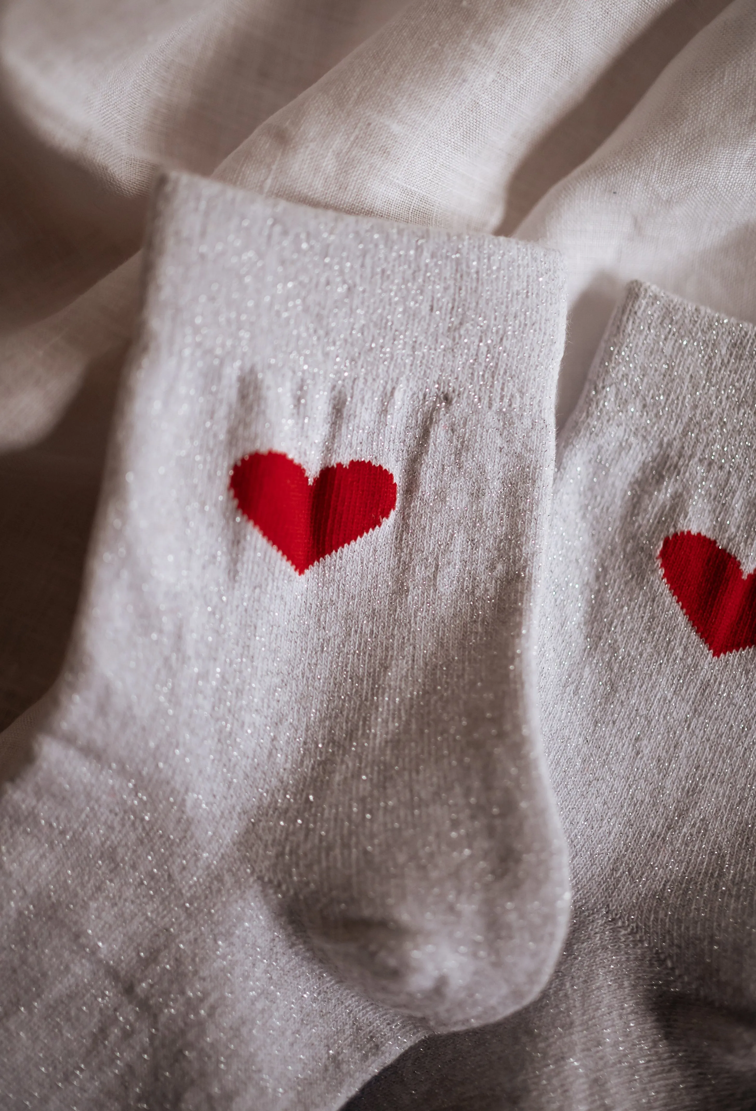 Silvery Heart Socks