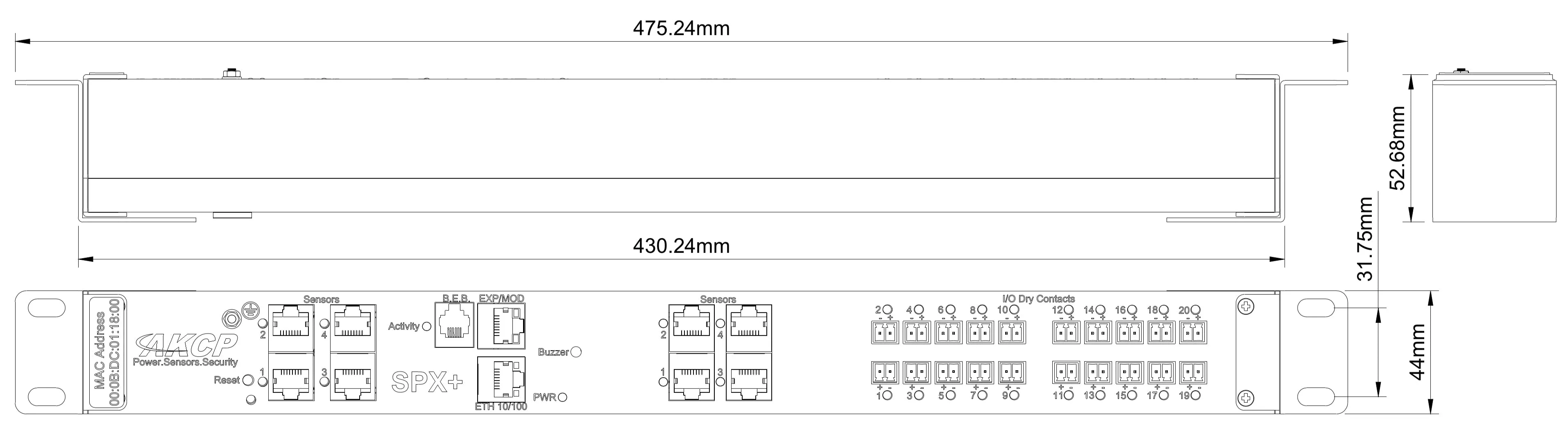 SPX8-X20 - sensorProbeX  (SPX ) Standard Configuration