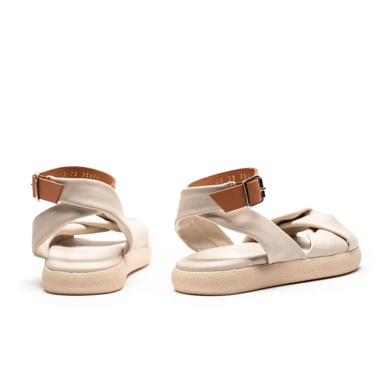 SS24 WRAP Off-White | Leather Sandals