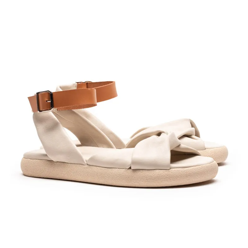 SS24 WRAP Off-White | Leather Sandals