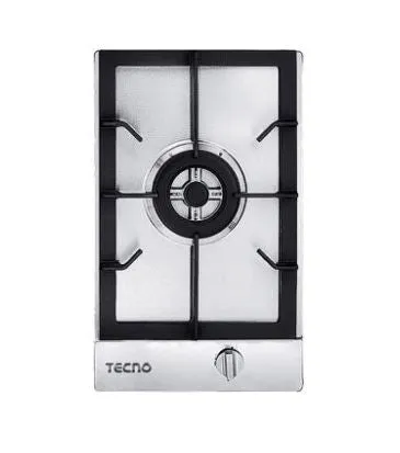 Tecno Uno TA-321 TRSV Domino Gas Hob Stainless Steel 30cm, 1 Burner (Triple Ring)