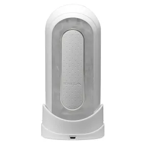 Tenga Stretchy White Waterproof Rechargeable Vibrating Masturbator