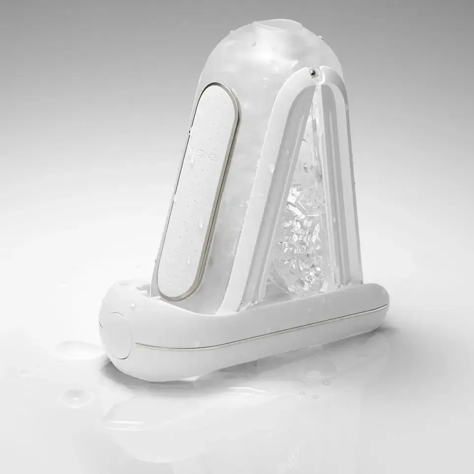 Tenga Stretchy White Waterproof Rechargeable Vibrating Masturbator