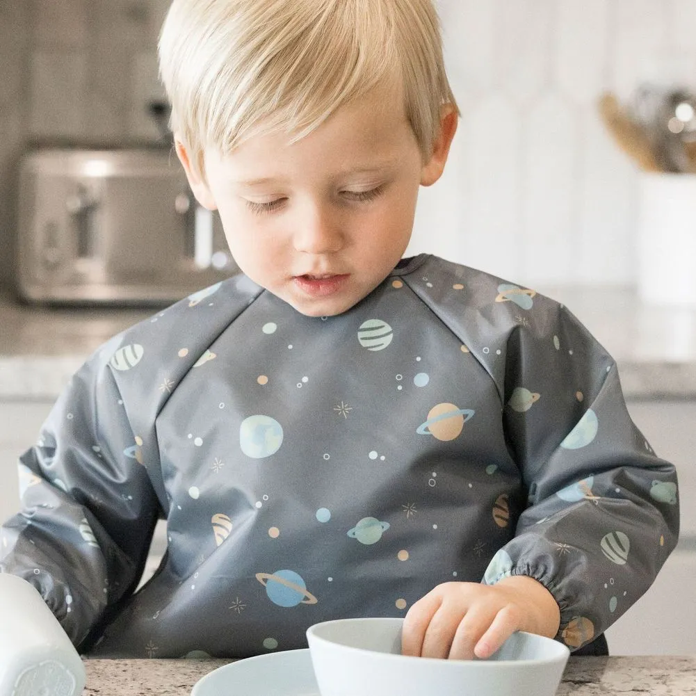 Tiny Twinkle Mess-Proof Full Sleeve Bib - Space