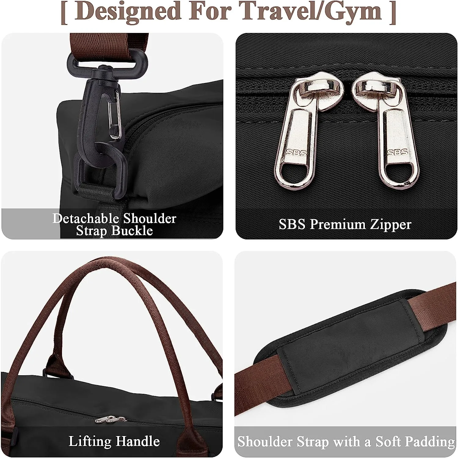 Travel Duffle Bag Men's Sports Tote Gym Bag Shoulder Weekend Travel Bag