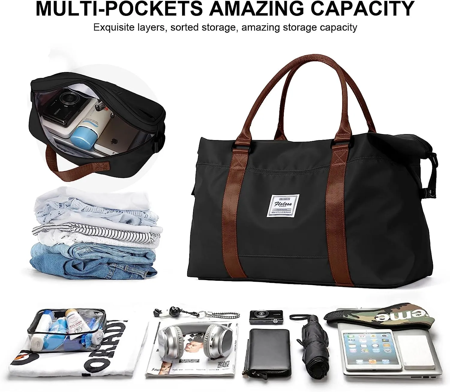 Travel Duffle Bag Men's Sports Tote Gym Bag Shoulder Weekend Travel Bag