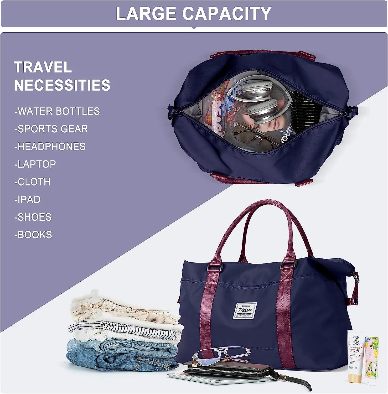 Travel Duffle Bag Men's Sports Tote Gym Bag Shoulder Weekend Travel Bag