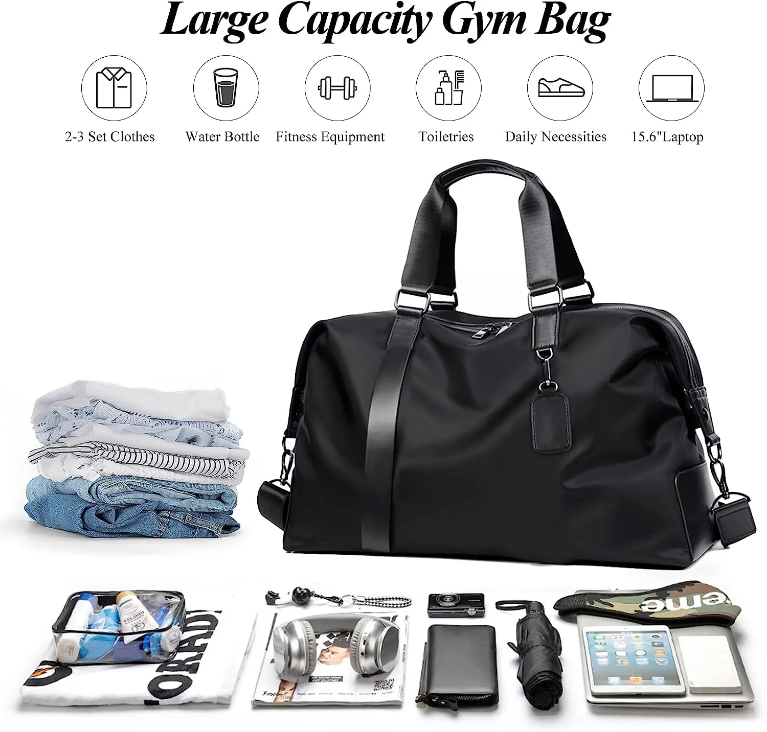 Travel Duffle Bag Men's Sports Tote Gym Bag Shoulder Weekend Travel Bag