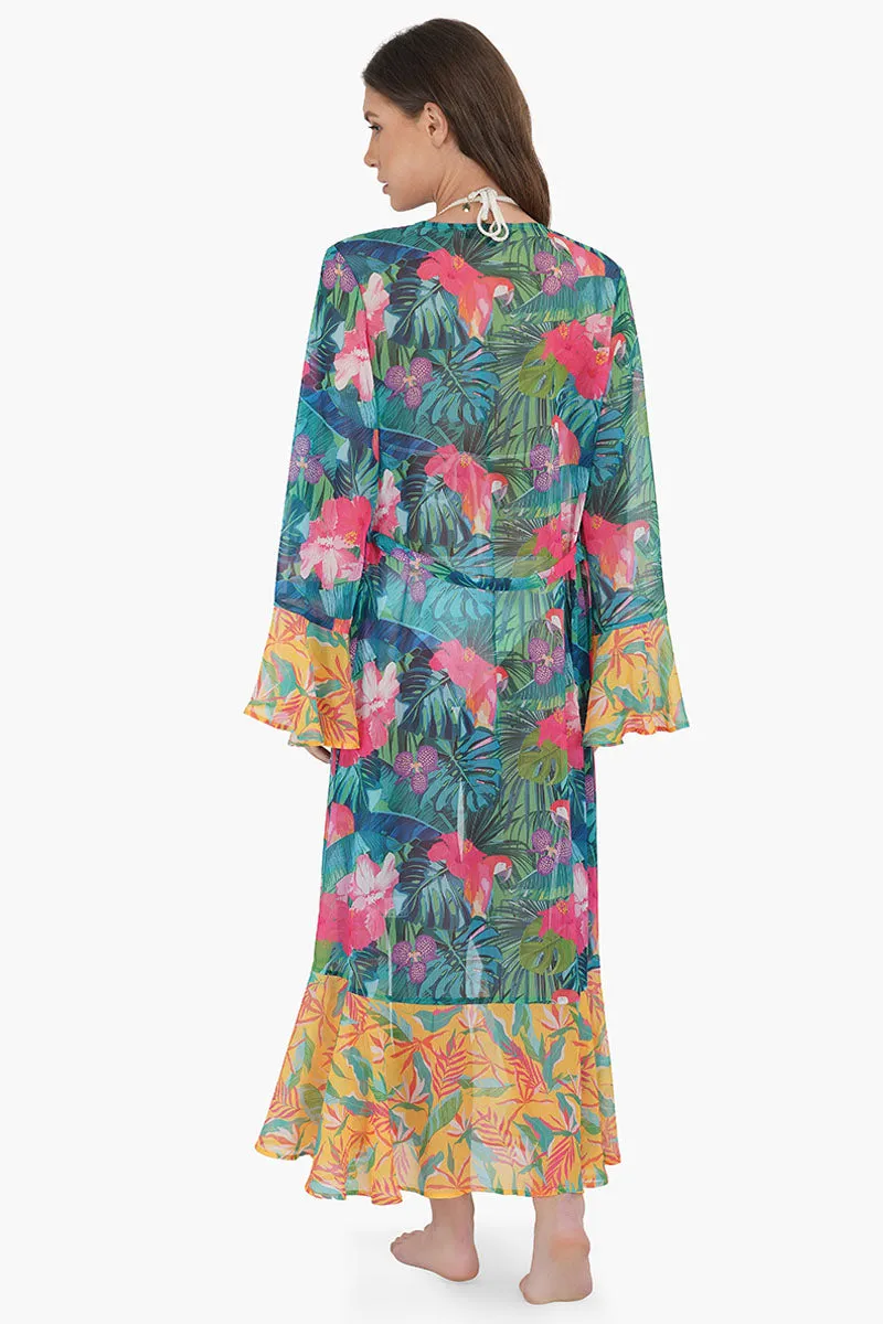 Tropical Forest Chiffon Cover Up