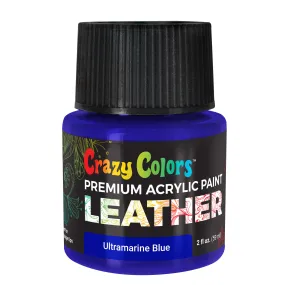 Ultra Marine Blue Premium Acrylic Leather and Shoe Paint, 2 oz Bottle - Flexible, Crack, Scratch, Peel Resistant - Artist Create Custom Sneakers, Jackets, Bags, Purses, Furniture