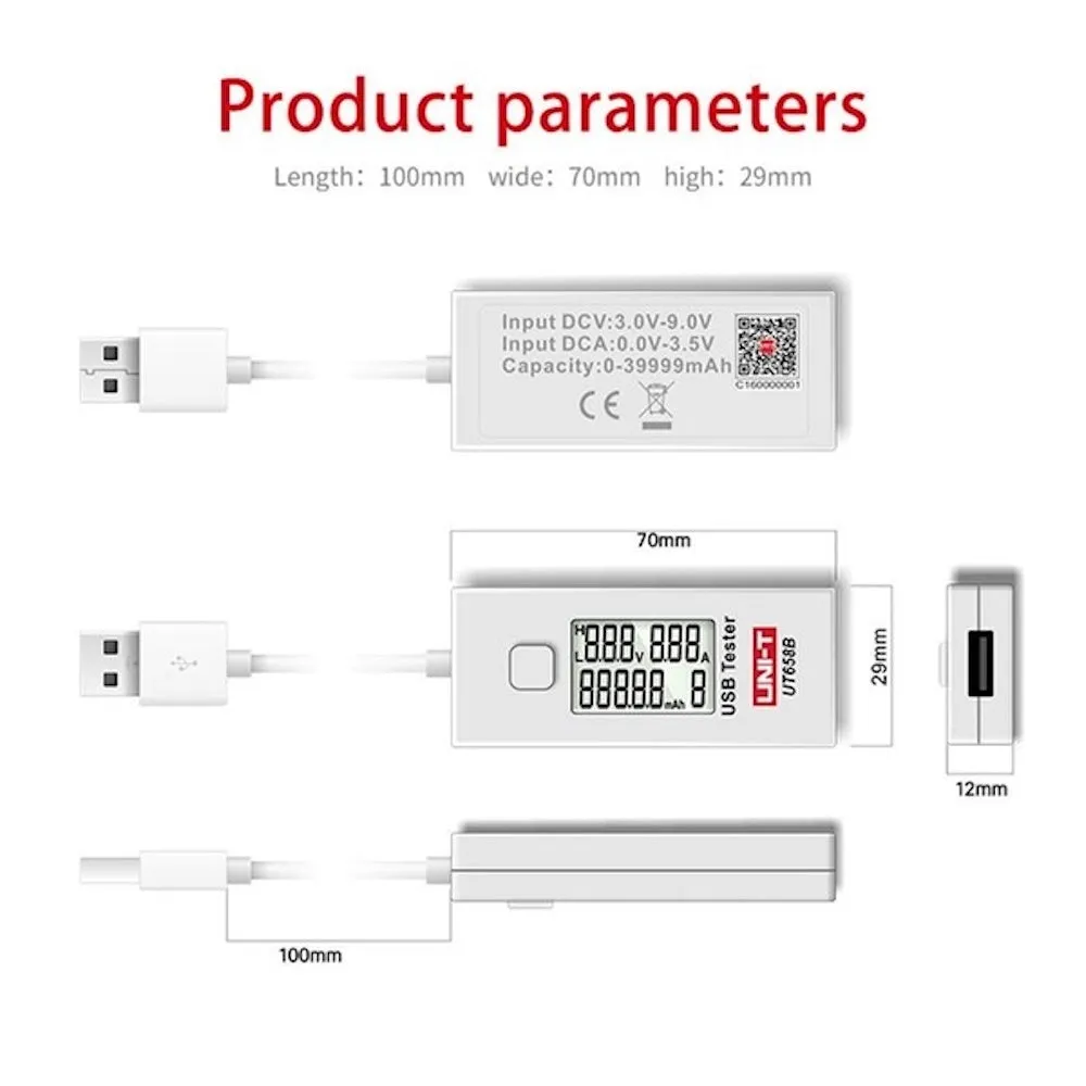 UNI-T UT658B USB Ammeter Charger Tester