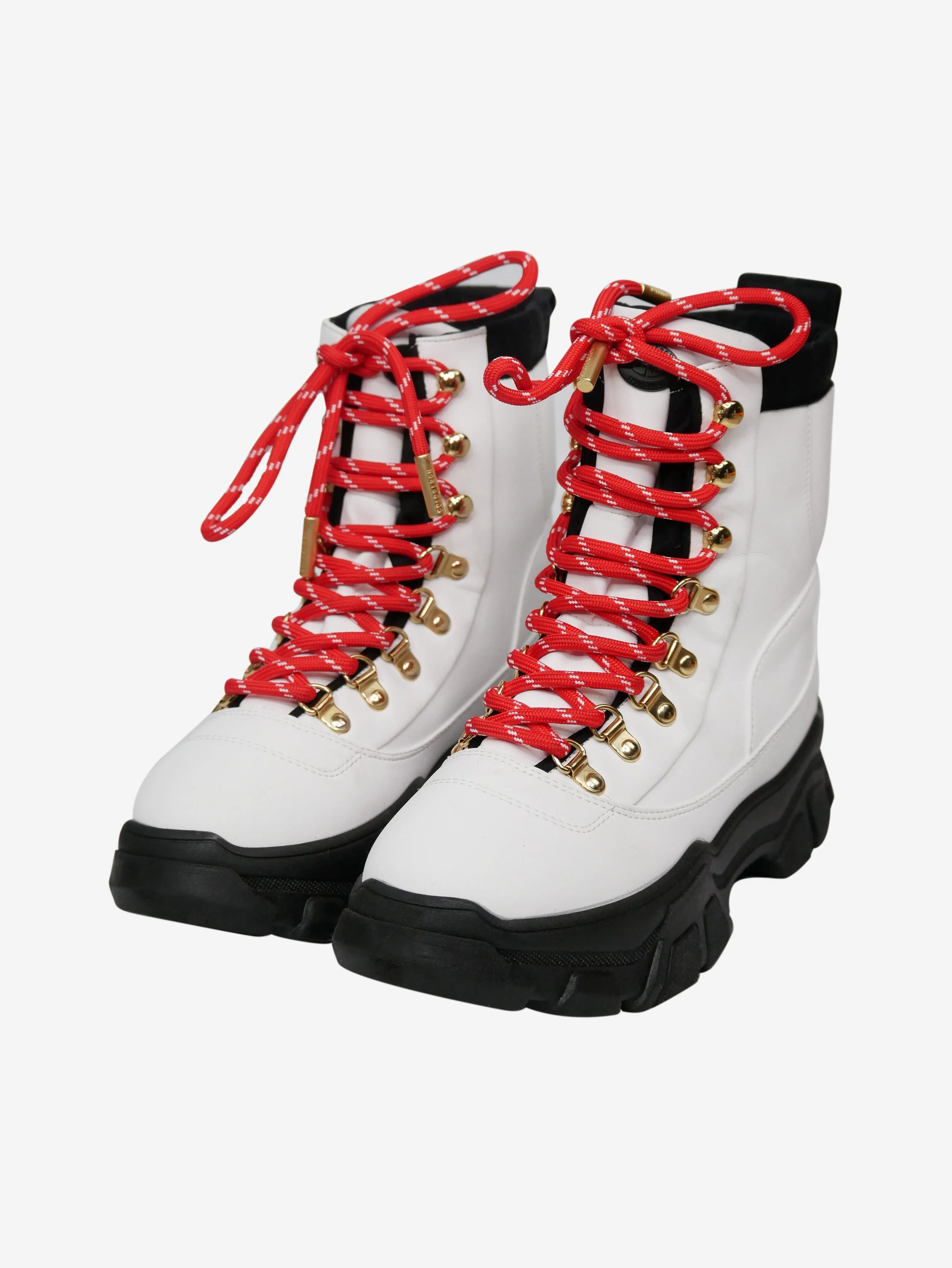 White hike lace up boots - size EU 38