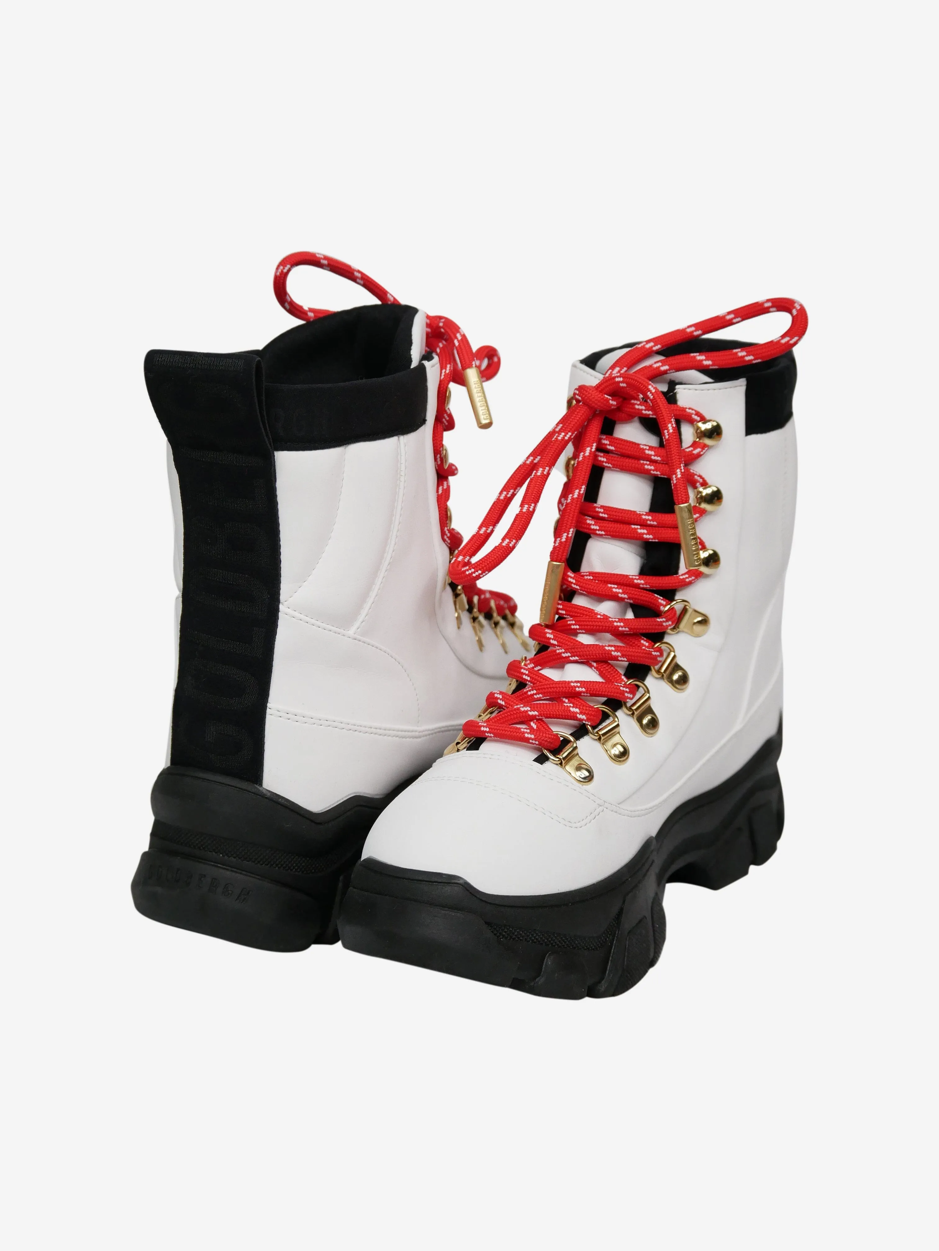 White hike lace up boots - size EU 38