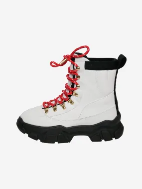 White hike lace up boots - size EU 38