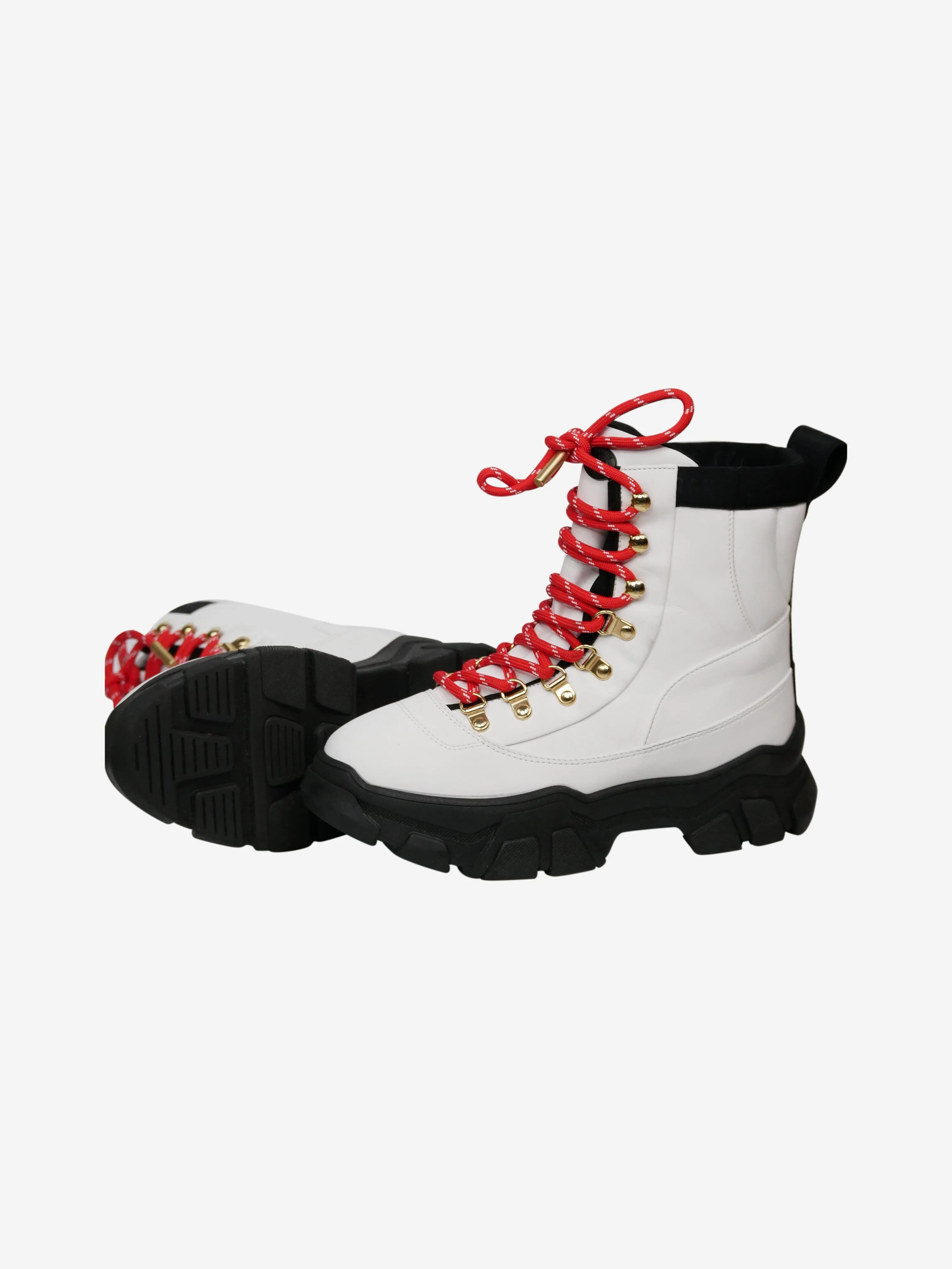 White hike lace up boots - size EU 38