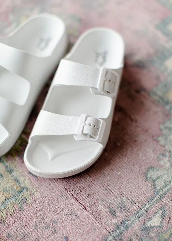 White Slip On Sandals - FINAL SALE